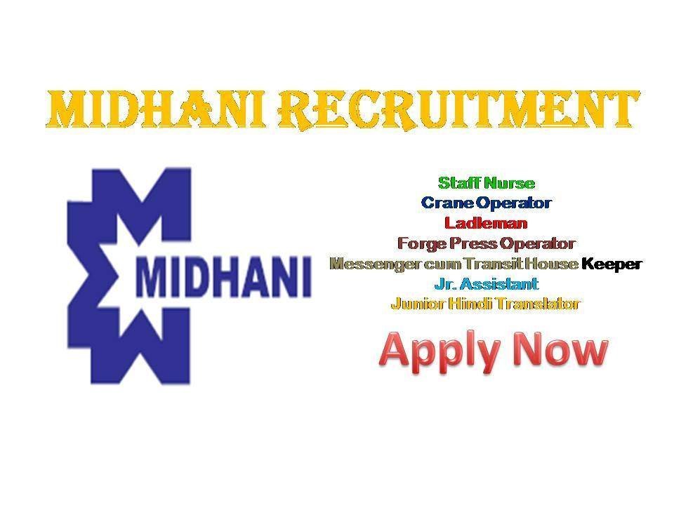 MIDHANI Recruitment 2018